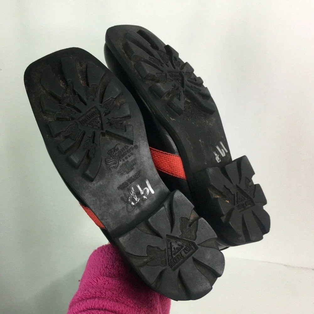 John Fluevog Black Red Stripe Shoes Oxford Square Toe 2nd Heaven Men Size 10.5 - Picture 8 of 12